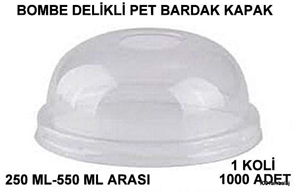 Bardak Kapağı Bombe Delikli Plastik Şeffaf 8 Oz - 18 Oz Arasi / 95 Çap / 1 Koli 1000 Adet