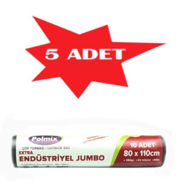 Çöp Torbası Polmix Endüstiriyel 80X110 Mavi 5 Paket